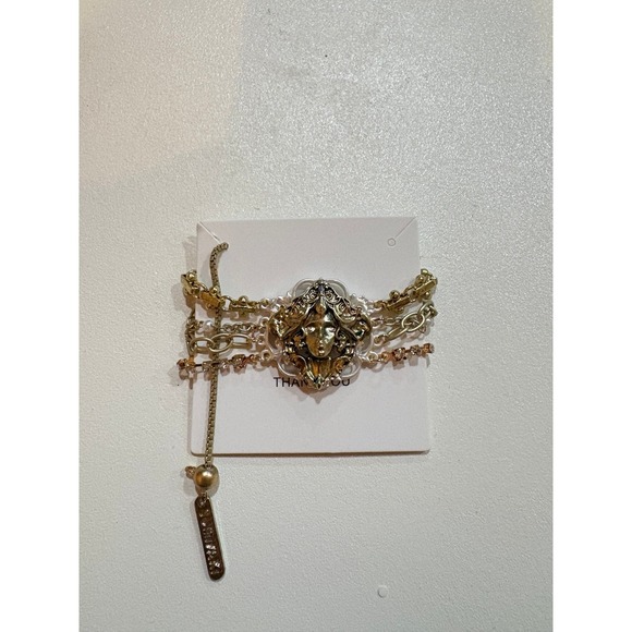 Retro style Medusa Multi Layer Gold Bracelet American Fall Winter Statement - Picture 4 of 4